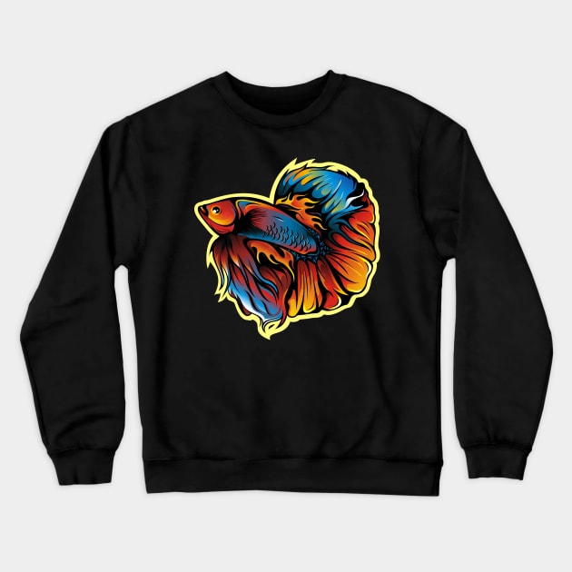 Halfmoon  Siamese fighting fish Crewneck Sweatshirt by CupangMania